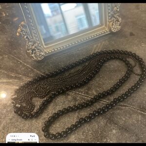 Elegant Black Beaded Necklace